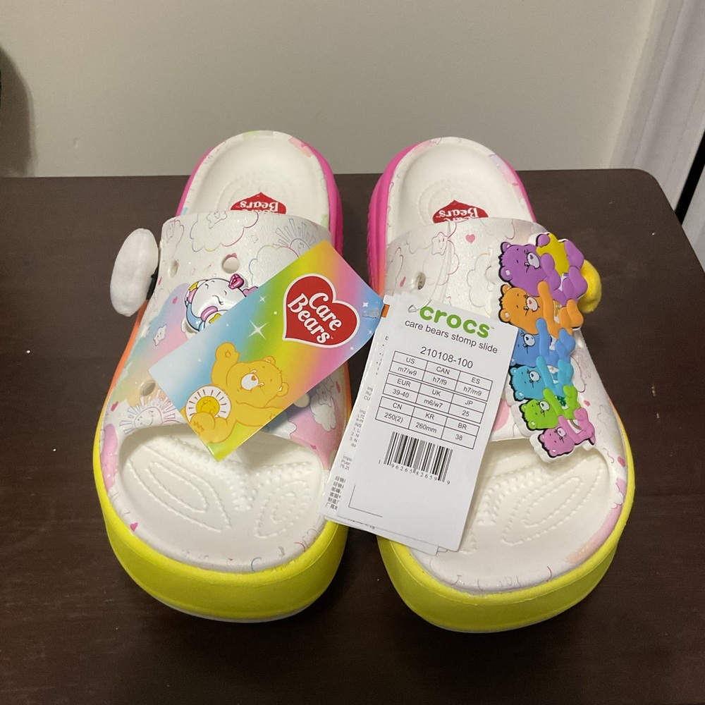 CROCS Care Bears stomp slide in white
